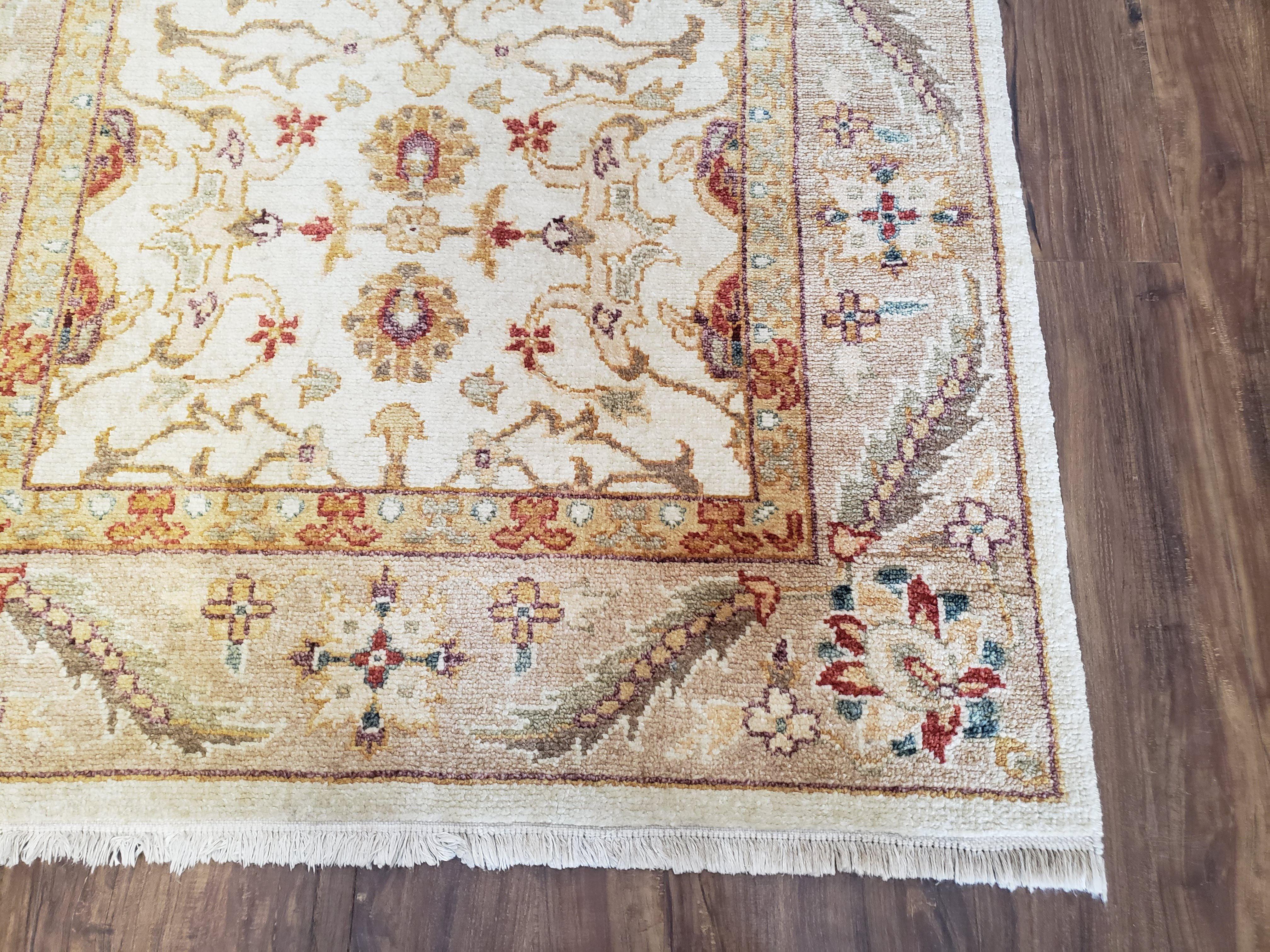 Vintage Turkish Oushak Small Area Rug 3x5, Wool Hand-Knotted, Ivory Cr –  Jewel Rugs