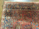 5' 6" X 8' Vintage Handmade Sarouk Design Floral Wool Rug Red Vegetable Dyes - Jewel Rugs