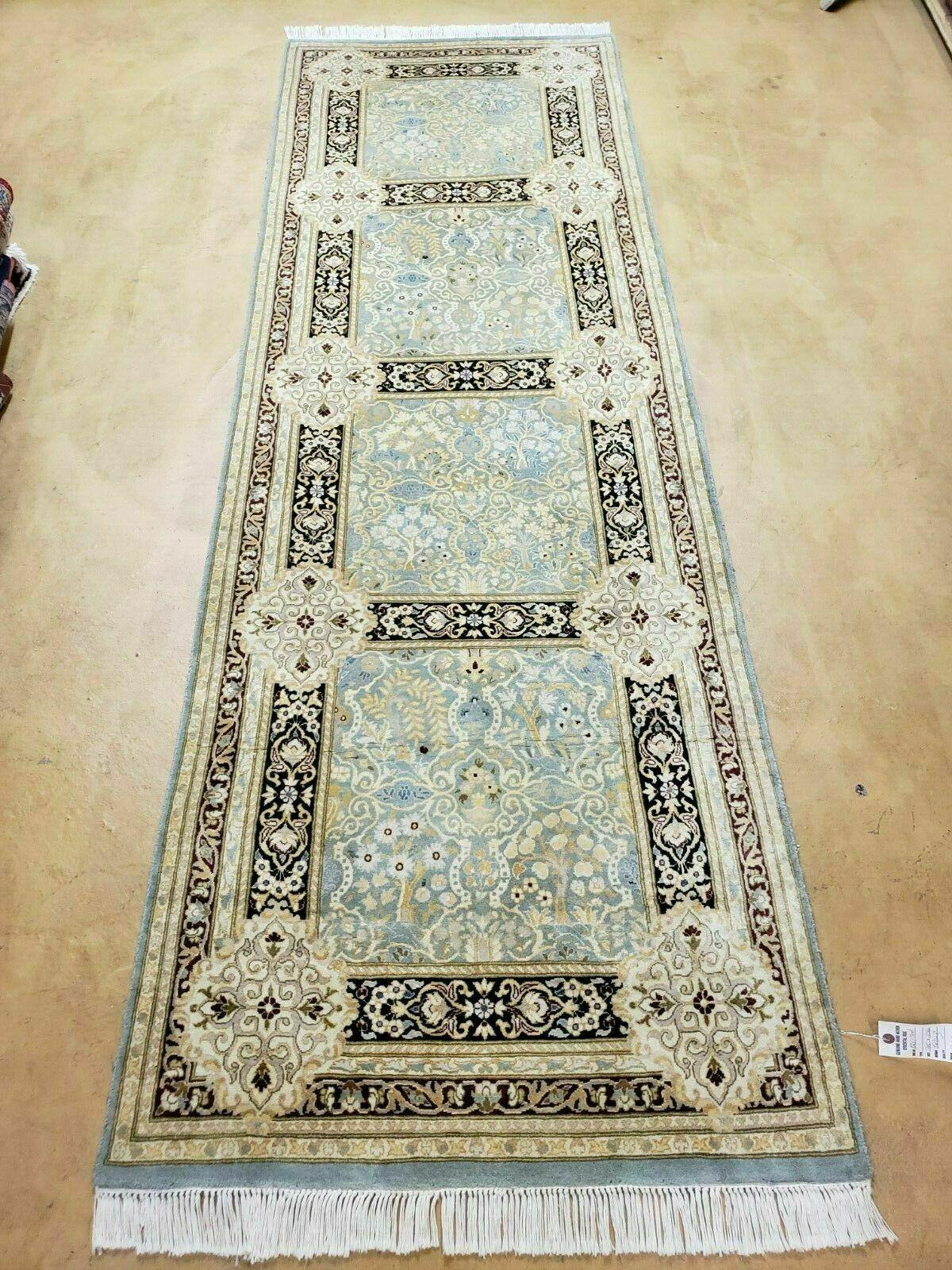 3' X 9' Vintage Handmade Fine Pakistan Paneled Design Wool Rug Runner Nice - Jewel Rugs