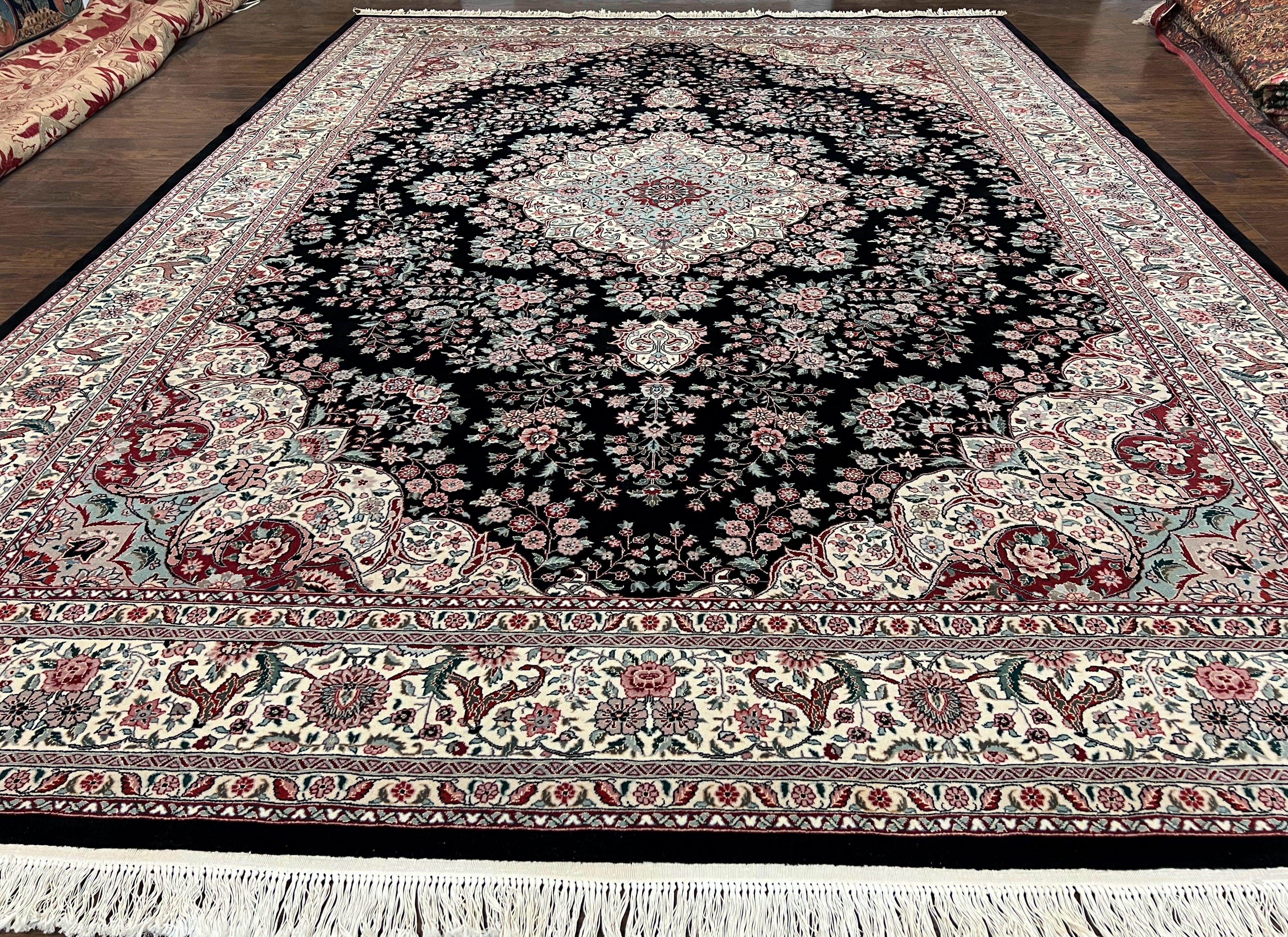 10x14 Pak Persian Rug, Large Wool Carpet, Highly Detailed, Central Medallion Corner Design, Elegant Rug for Dining Room Living Room Rug - Jewel Rugs