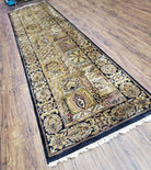 Indo Mahal Runner Rug 3 x 12, Indian Teawash Runner, Traditional Oriental Runner 3x12, 12ft Hallway Rug, Wool Handmade Runner Panel Design - Jewel Rugs