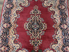 Vintage Karastan Rug 6x8, Karastan Red Sarouk, Semi Open Field Floral Kirman, Discontinued Karastan Oriental Carpet, Wool Karastan Area Rug - Jewel Rugs