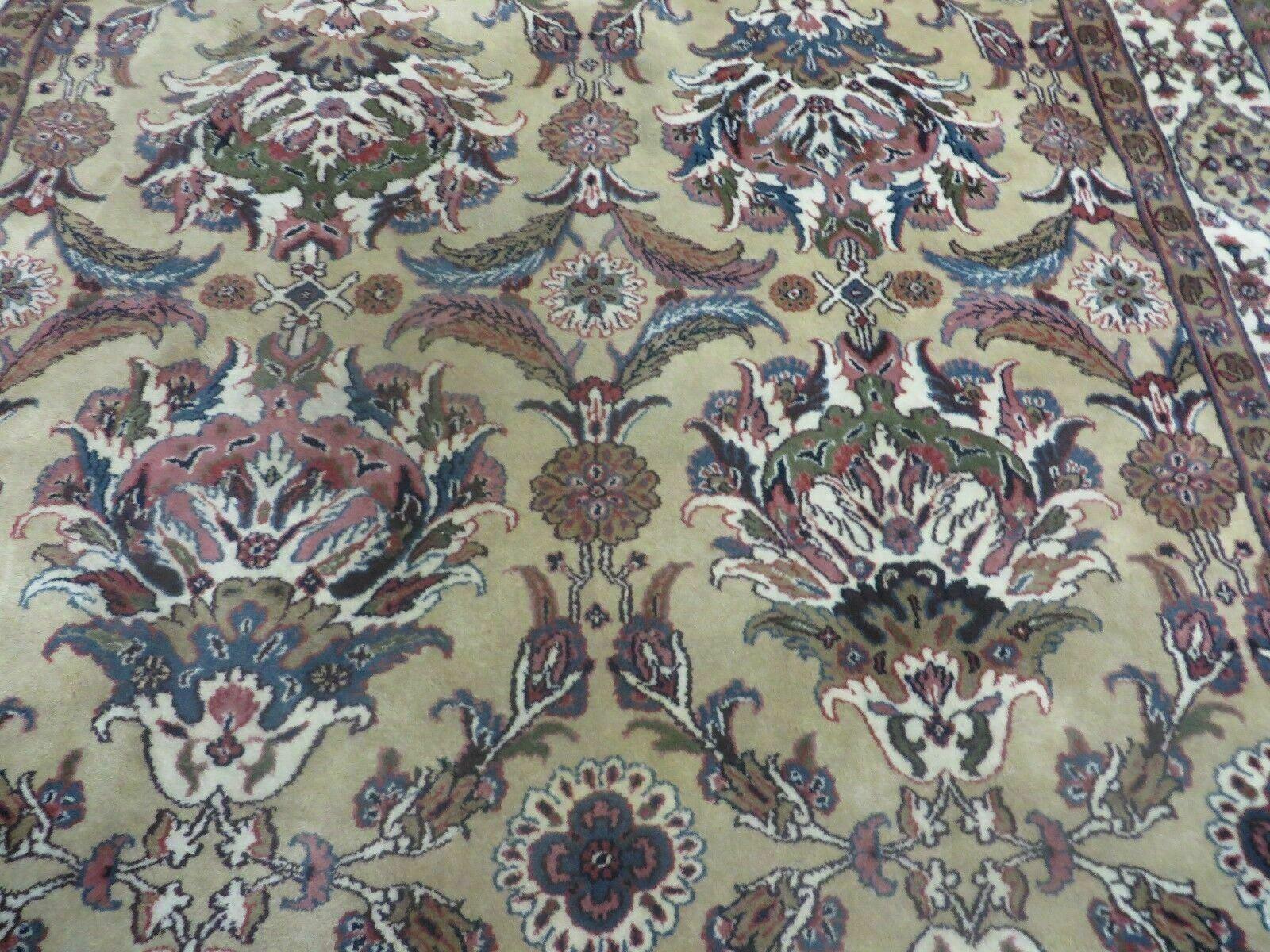 6' X 9' Vintage Handmade India Floral Oriental Wool Rug Veg Dye Camel Hair Nice - Jewel Rugs