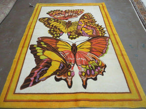 4' X 6' Tartare Modern Hand Knotted Spainsh Wool Rug Butterfly Getting Wings Nice - Jewel Rugs