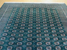 10' X 12' Handmade Pakistani Bokhara Turkoman Dark Green Wool Rug - Jewel Rugs