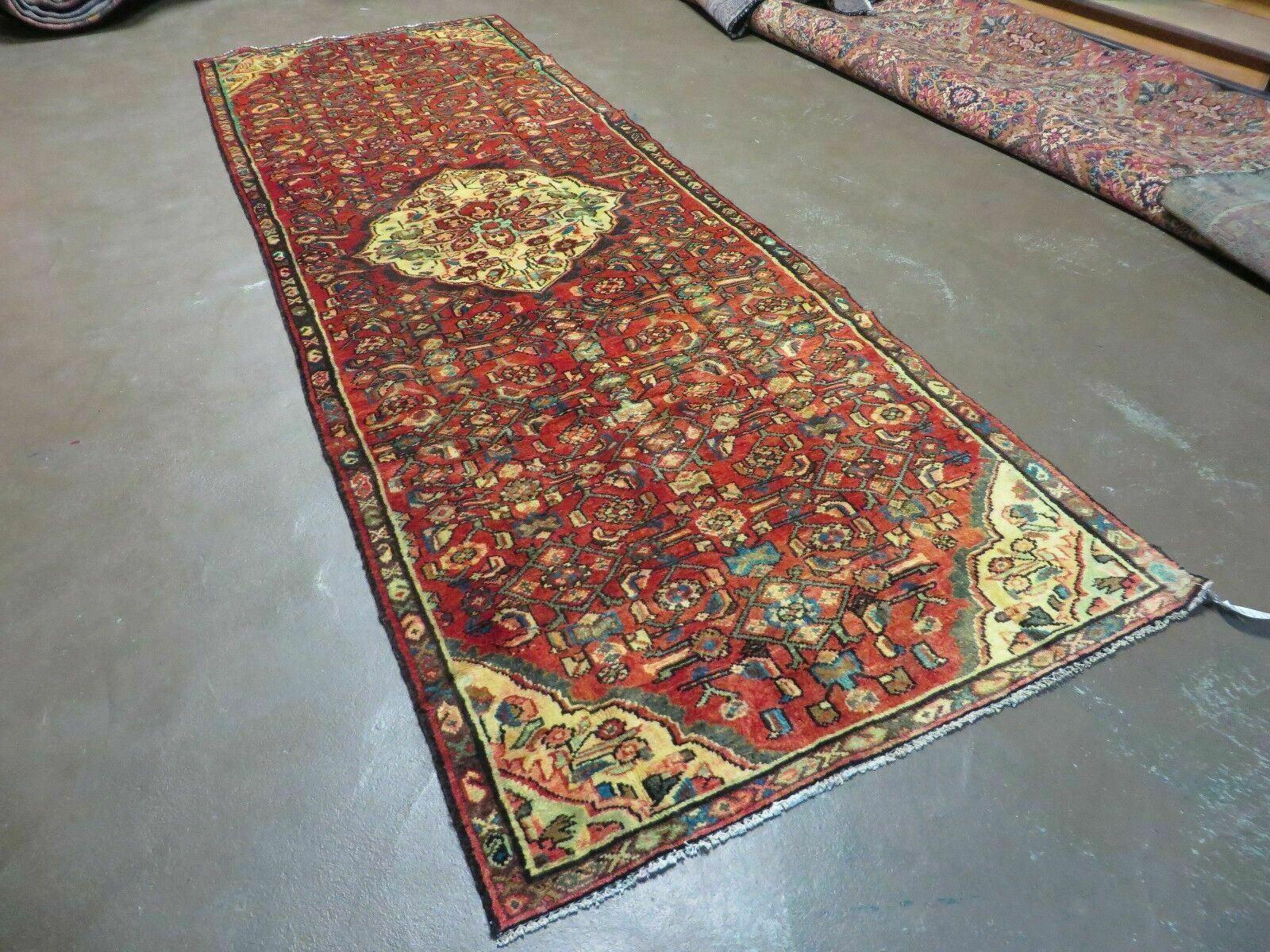 3' X 10' Antique Handmade Turkish Wool Rug Veg Dye Runner Red Nice - Jewel Rugs