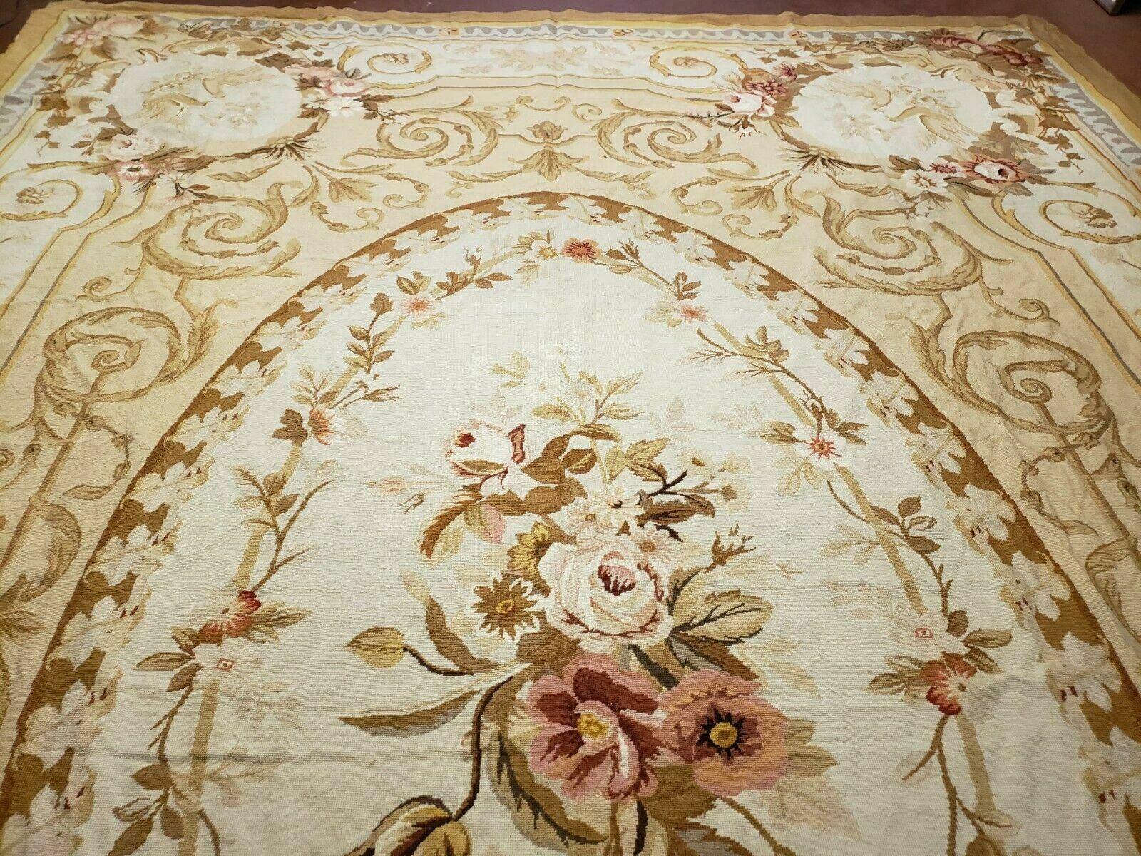 10' X 14' Handmade French Aubusson Savonnerie Design Needlepoint Rug Nice - Jewel Rugs