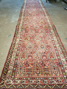 3' 4" X 15' Antique Oriental Karabagh Floral Handmade Wool Runner Rug Red Nice - Jewel Rugs