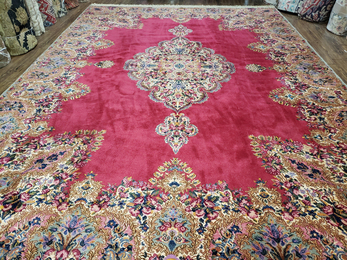 Vintage Karastan Red Kirman Rug 762, Original 700 Series, 8.8 x 12 Ka Jewel Rugs