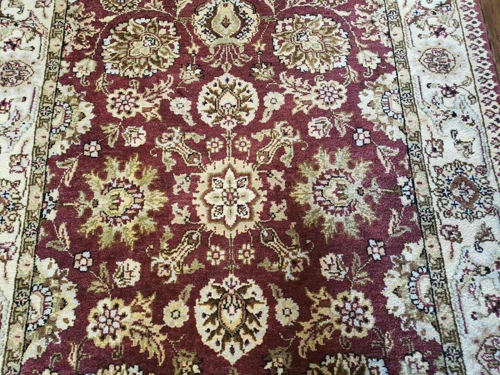 4' X 6' Handmade India Wool Rug Carpet Red Beige - Jewel Rugs