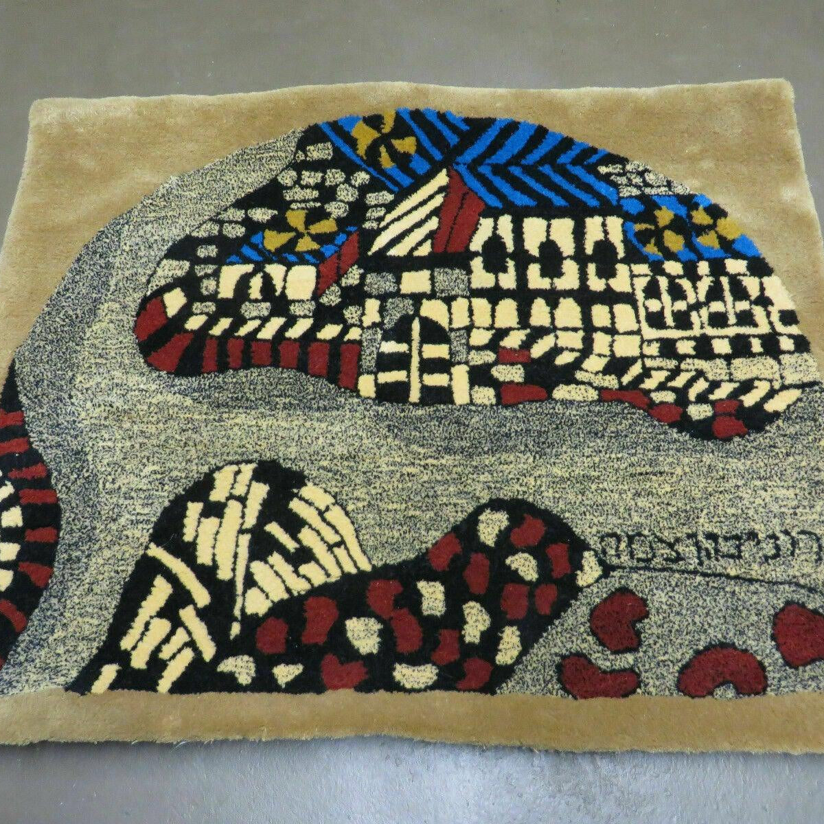 3' X 4' Vintage Hand Crafted Israel Wool Rug Carpet Wall Hanging Signe ...