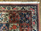 4' 4" X 6' 8" Vintage Handmade India Floral Panel Wool Rug Hand Knotted Nice - Jewel Rugs