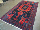 4' 6" X 8' 2" Antique Handmade India Tribal Geometric Wool Rug Red Blue # 129 - Jewel Rugs