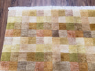 4x6 Tibetan Rug, Modern Abstract Handmade Area Rug, Checkerboard Pattern, Neutral Ivory Gold Tan Colors, Soft Pile, Mid Sized Rug, Nepali - Jewel Rugs