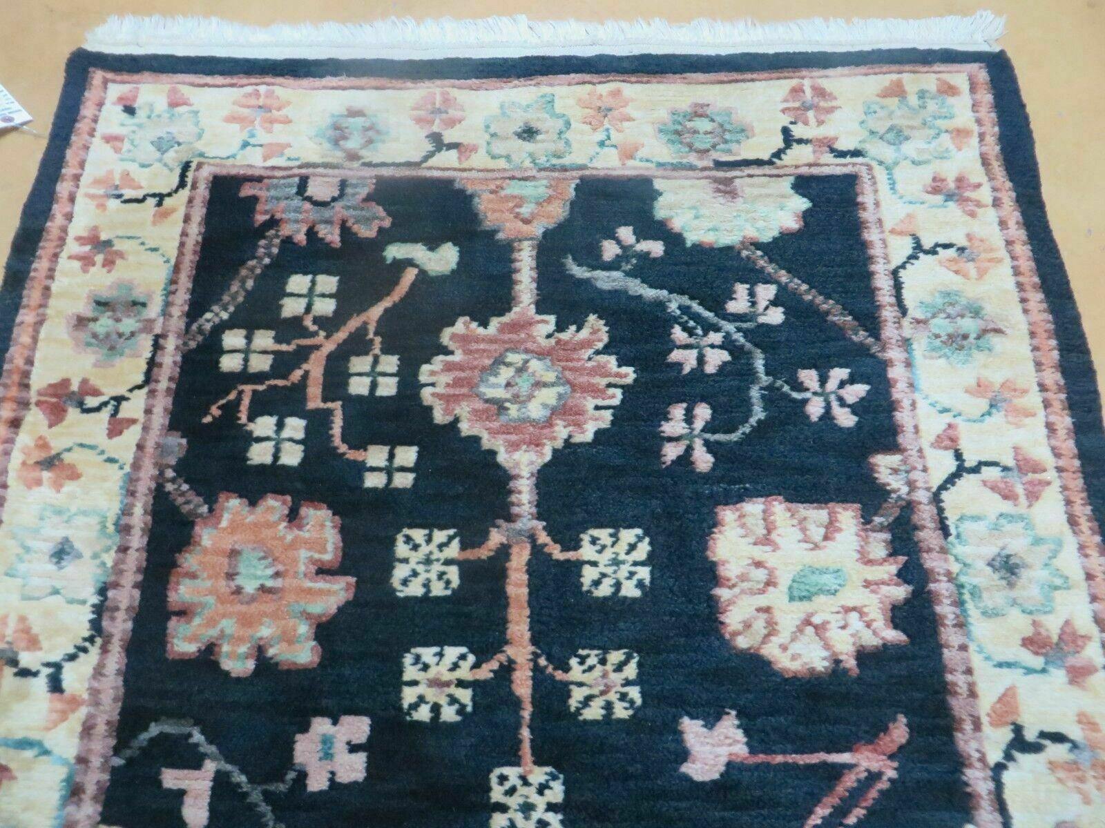 3' 6" X 5'4" Modern Tibetan Nepal Art Deco Chinese Handmade Wool Rug Black Nice - Jewel Rugs