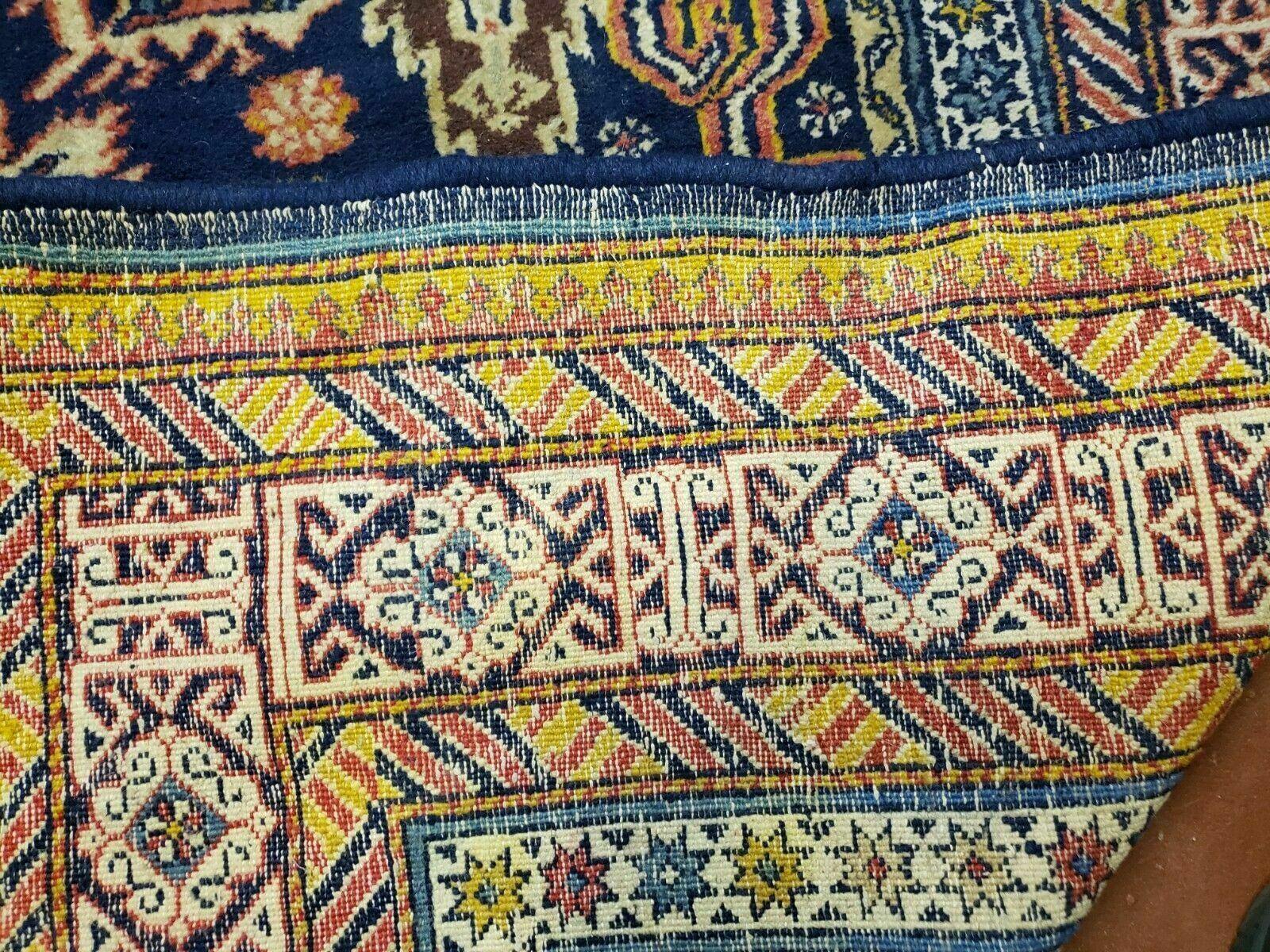 4' 6" X 5' 5" Antique Handmade Perpedil Caucasian Wool Rug Nice Colorful - Jewel Rugs