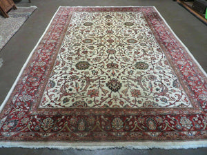 7' X 10' Vintage Handmade India Floral Oriental Wool Rug Hand knotted Carpet - Jewel Rugs