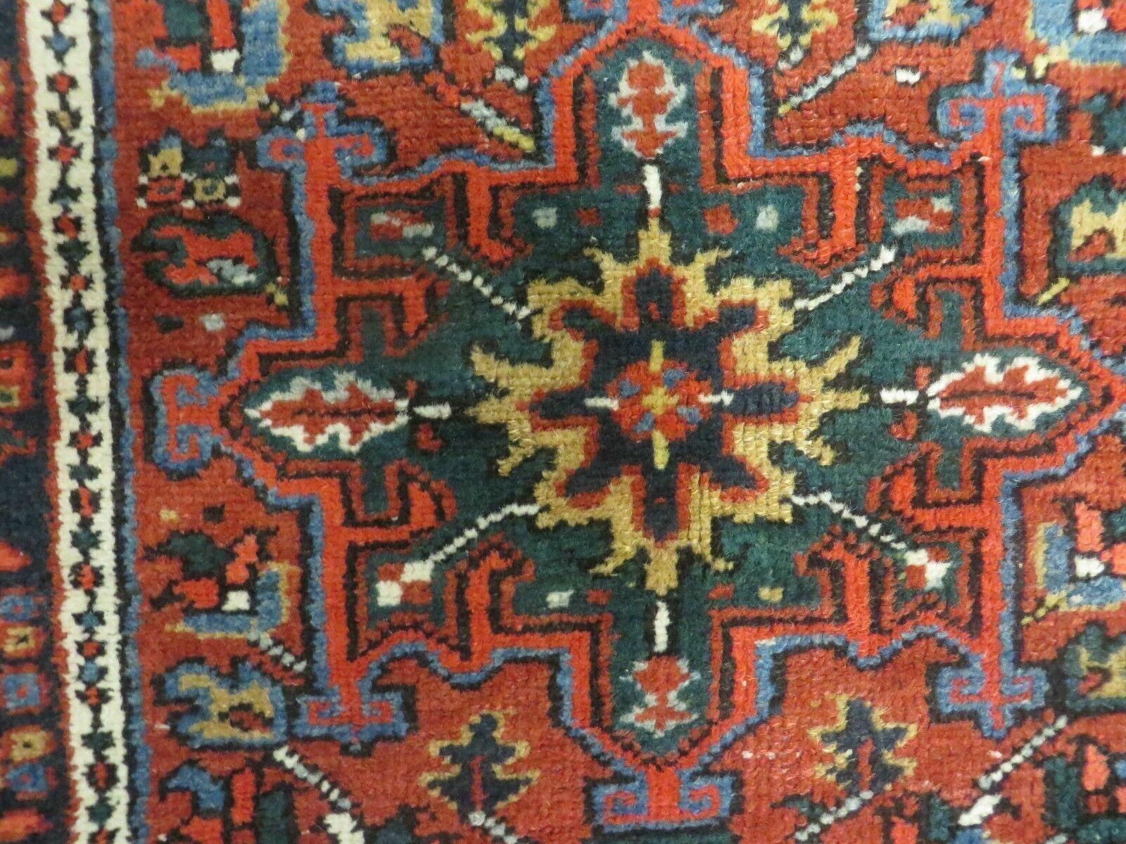 3' X 4' Antique Handmade Indian Wool Rug Vegetable Dyes Red - Jewel Rugs