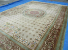 10' X 14' Vintage Handmade Chinese Aubusson Wool Rug Decorative - Jewel Rugs