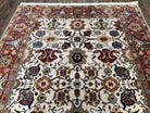 Karastan Rug 5.7 x 7.11 English Manor Stratford Pattern, Wool Karastan Carpet, Oriental Rug, Vintage Rug 6x8, Allover Pattern, Cream Red - Jewel Rugs