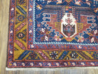 Antique Persian Karajeh Long Runner Rug, Dark Blue & Dark Orange, Hand-Knotted, Wool, 3'2" x 14'6" - Jewel Rugs