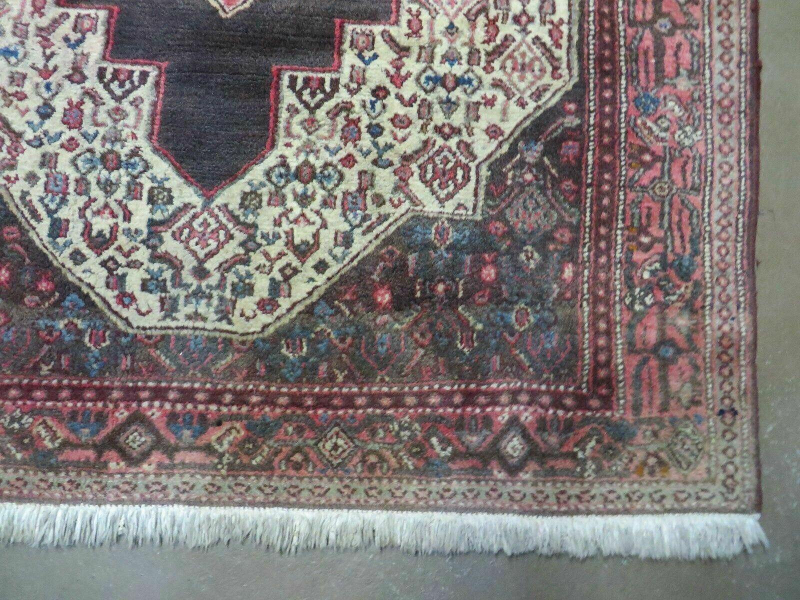 4' X 5' Antique Handmade India Floral Oriental Wool Rug Brown Vegetable Dyes - Jewel Rugs