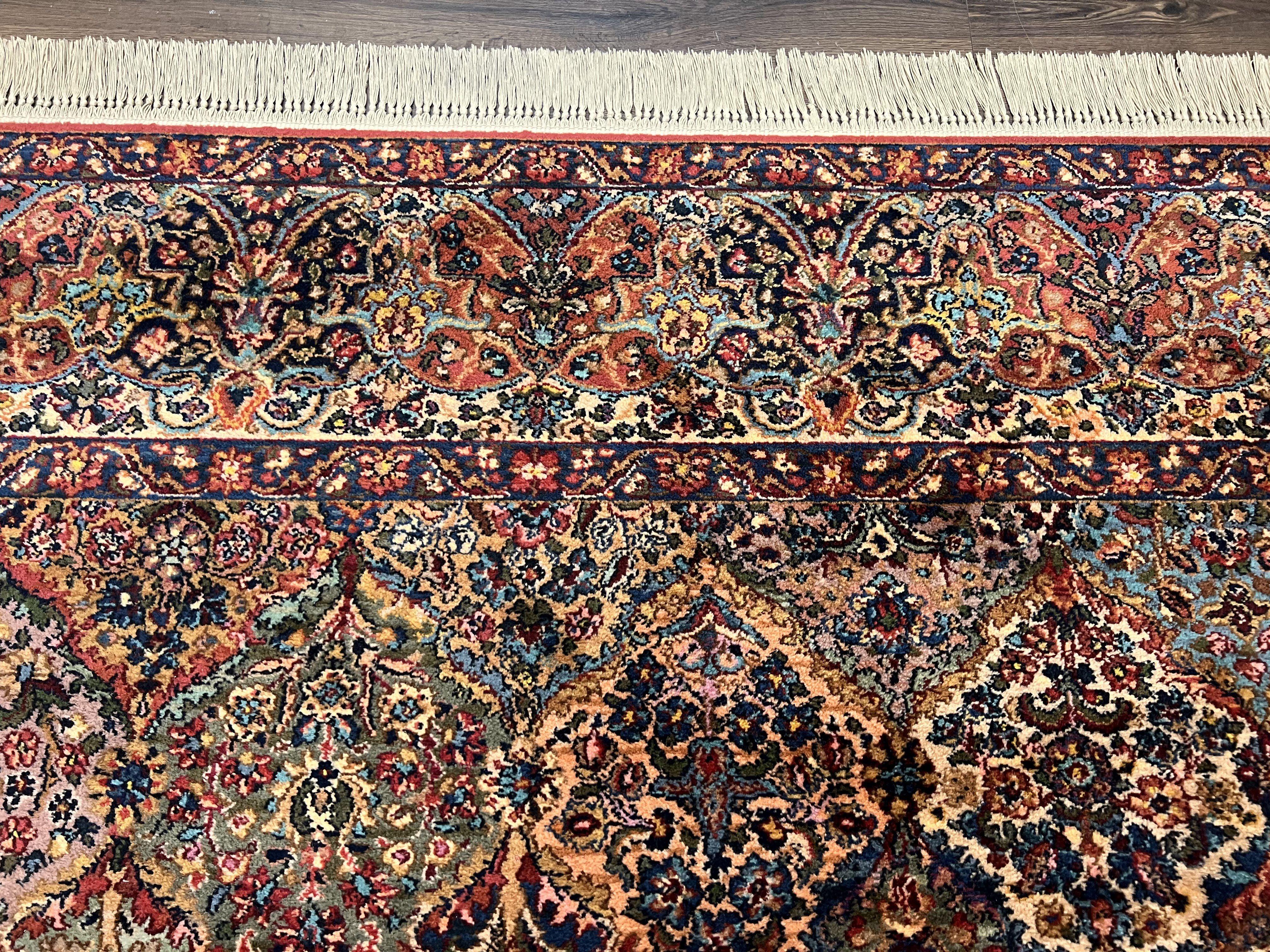 Karastan Multicolor Panel Kirman Rug #717, Wool Karastan Rug 8' 8" x 12', Vintage Multipanel Kirman, Original Karastan Collection 700 Series - Jewel Rugs