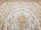 New Aubusson Rug 10x14, Flatweave Rug, Elegant Savonnerie Rug, European Design, Handmade, Large Aubusson Carpet, Living Room, Dining, Beige - Jewel Rugs