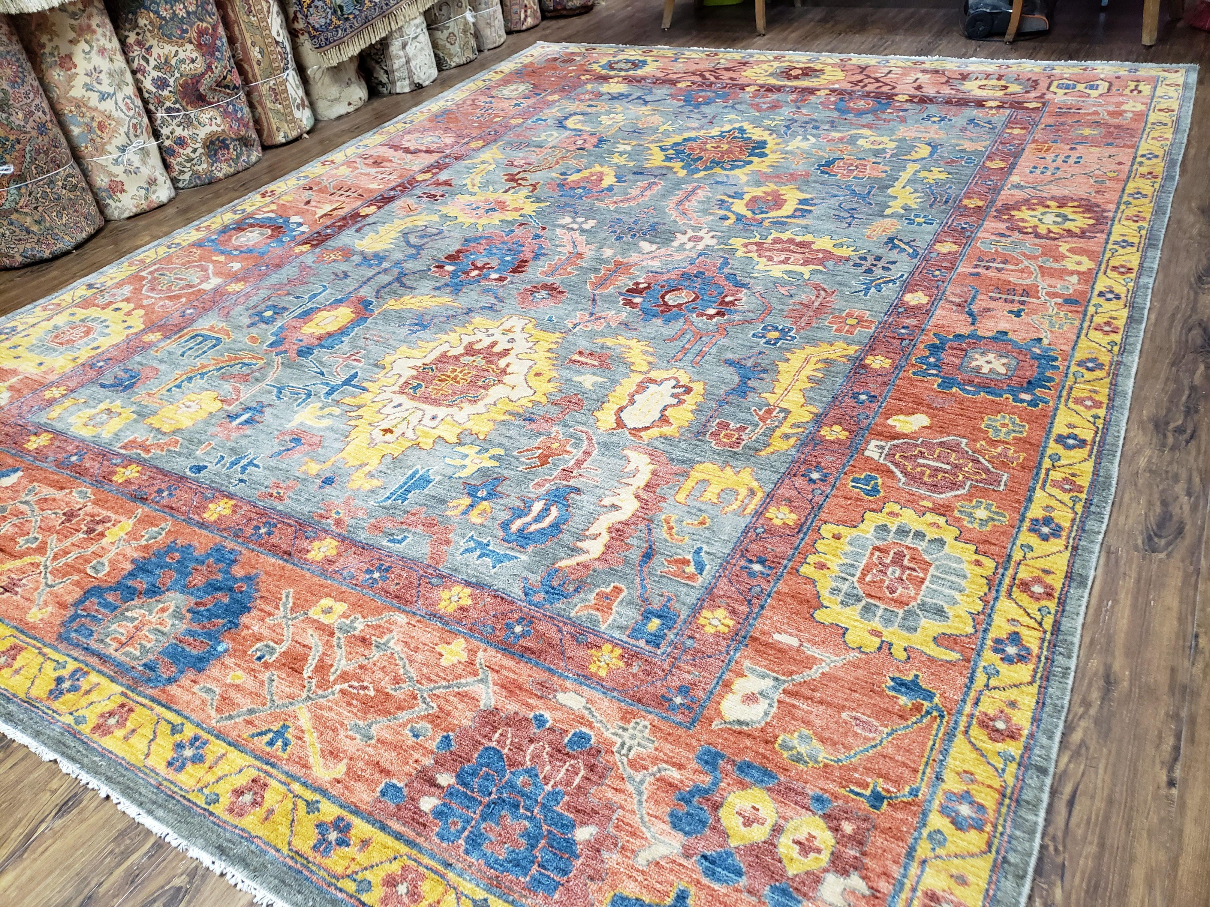 9x12 Safavieh Rug Sultanabad Collection Indian Carpet Wool Pile Colorful Playroom Rug Red Blue Yellow Wow - Jewel Rugs