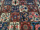 4' 4" X 6' 8" Vintage Handmade India Floral Panel Wool Rug Hand Knotted Nice - Jewel Rugs