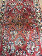 2' X 4' Antique Hand-Knotted Handmade Indian Floral Wool Rug Carpet Red Nice - Jewel Rugs