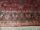 10' X 17' Antique Palace Size Handmade Persian Sarouk Wool Area Rug Red Veg Dyes Top Quality Unique Elegant Floral - Jewel Rugs