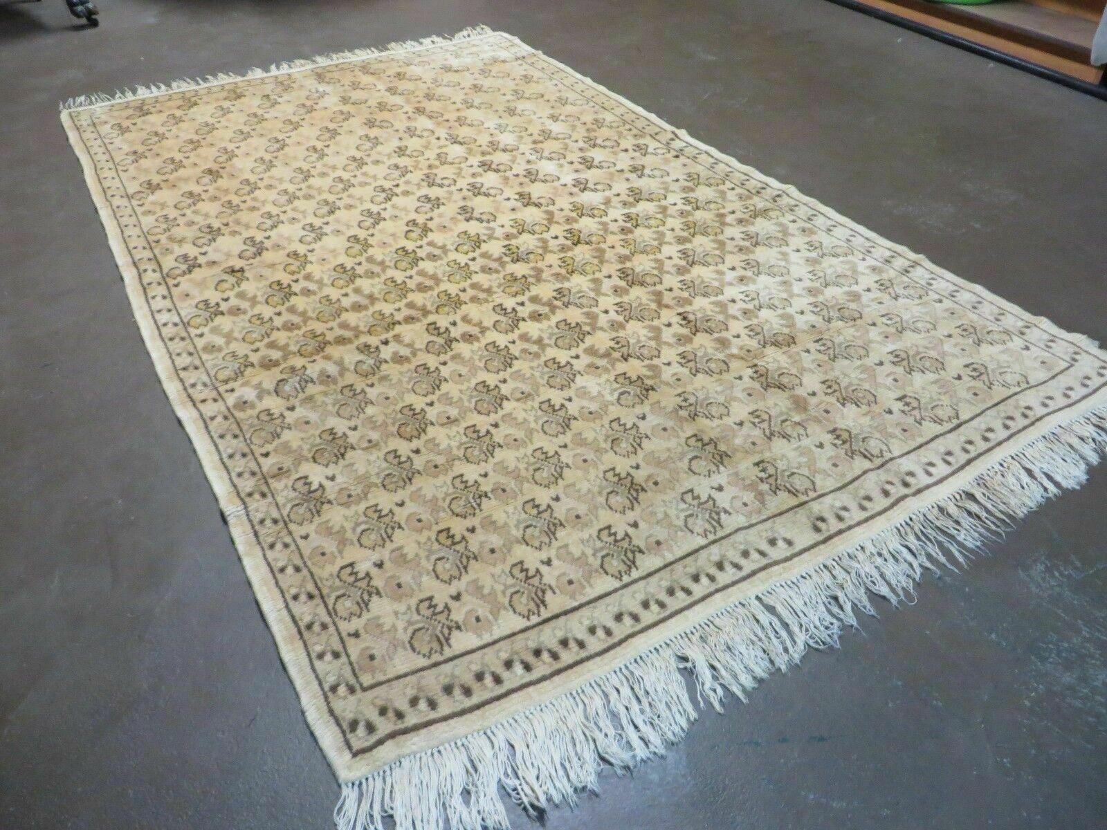 5' X 8' Antique Handmade Turkish Oushak Wool Rug Carpet Organic Dyes Beige Ivory Vintage Bohemian Boho Home Décor - Jewel Rugs