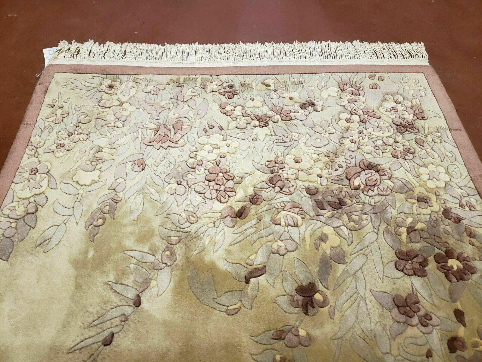 4' X 6' Handmade Art Deco Aubusson Chinese Rug Plush Carving Carpet 90 Lines - Jewel Rugs