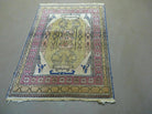 2' 7" X 3' 7" Vintage Handmade Turkish Geometric Oriental Silk Mat Rug Nice - Jewel Rugs