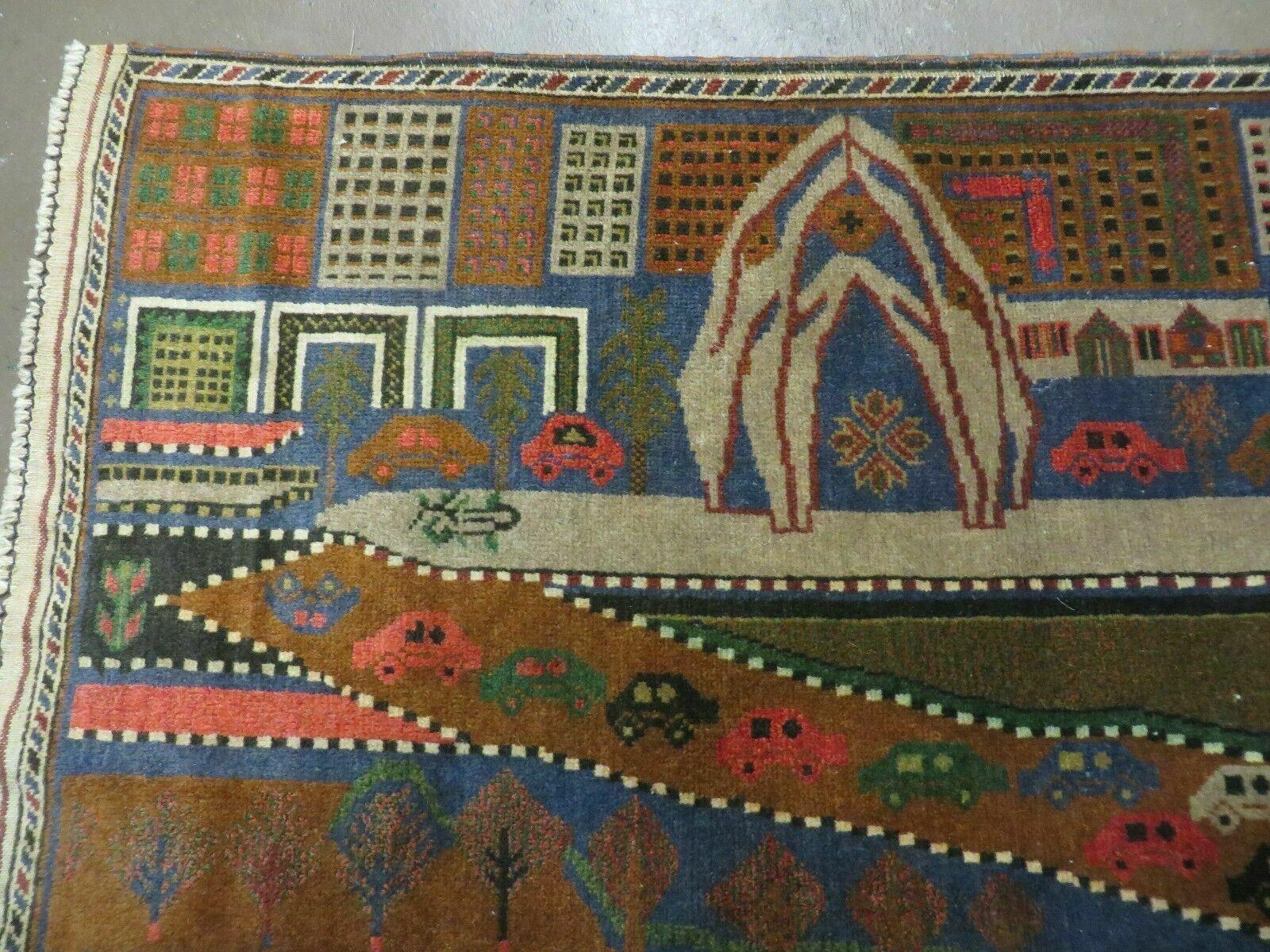 3' X 5' New Vintage Handmade Afghan Balouch Tribal Wool Pictorial Rug # 578 - Jewel Rugs