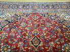 9' 6" X 13' 4" Antique Authentic Oriental Handmade Vegetable Dye Floral Area Rug Red Xlarge Allover Floral Top Quality - Jewel Rugs