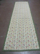 2' 10" X 9' Handmade English Garden Aubusson Needlepoint Rug Flat Weave Runner - Jewel Rugs