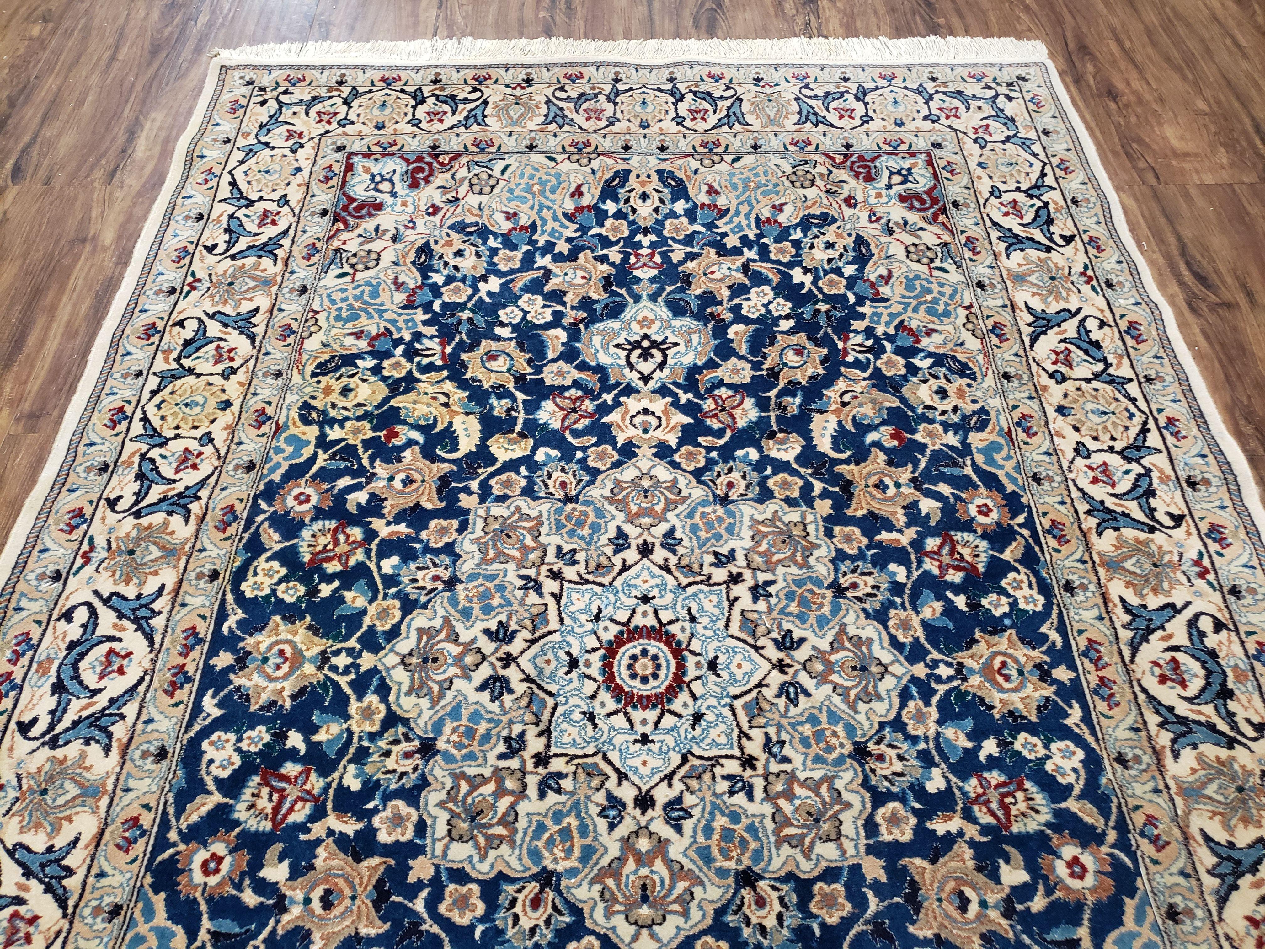 Semi-Antique Fine Persian Nain Rug, 4' x 6' 6" - Jewel Rugs