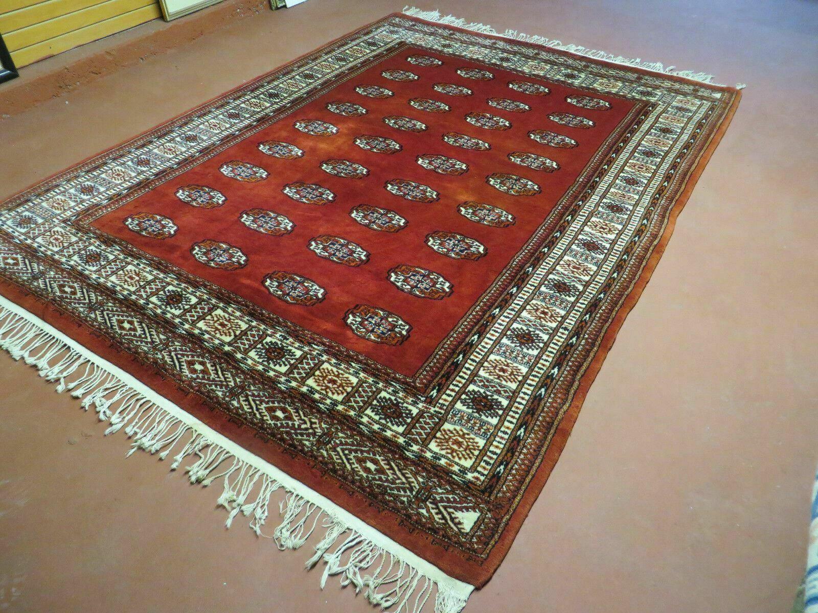 7' X 9' Vintage Handmade Bokhara Turkoman Pakistan Wool Rug Carpet Nice - Jewel Rugs