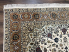 Wonderful Persian Rug 7x10, Floral Medallion, Very Fine Persian Tabriz Oriental Carpet, Vintage, Ivory/Cream, Hand Knotted Rug, Room Sized Rug, Traditional - Jewel Rugs