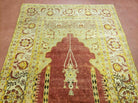 4' 5" X 7' Antique HandmadeTurkish Prayer Melas Oushak Wool Rug Mehrab Nice - Jewel Rugs