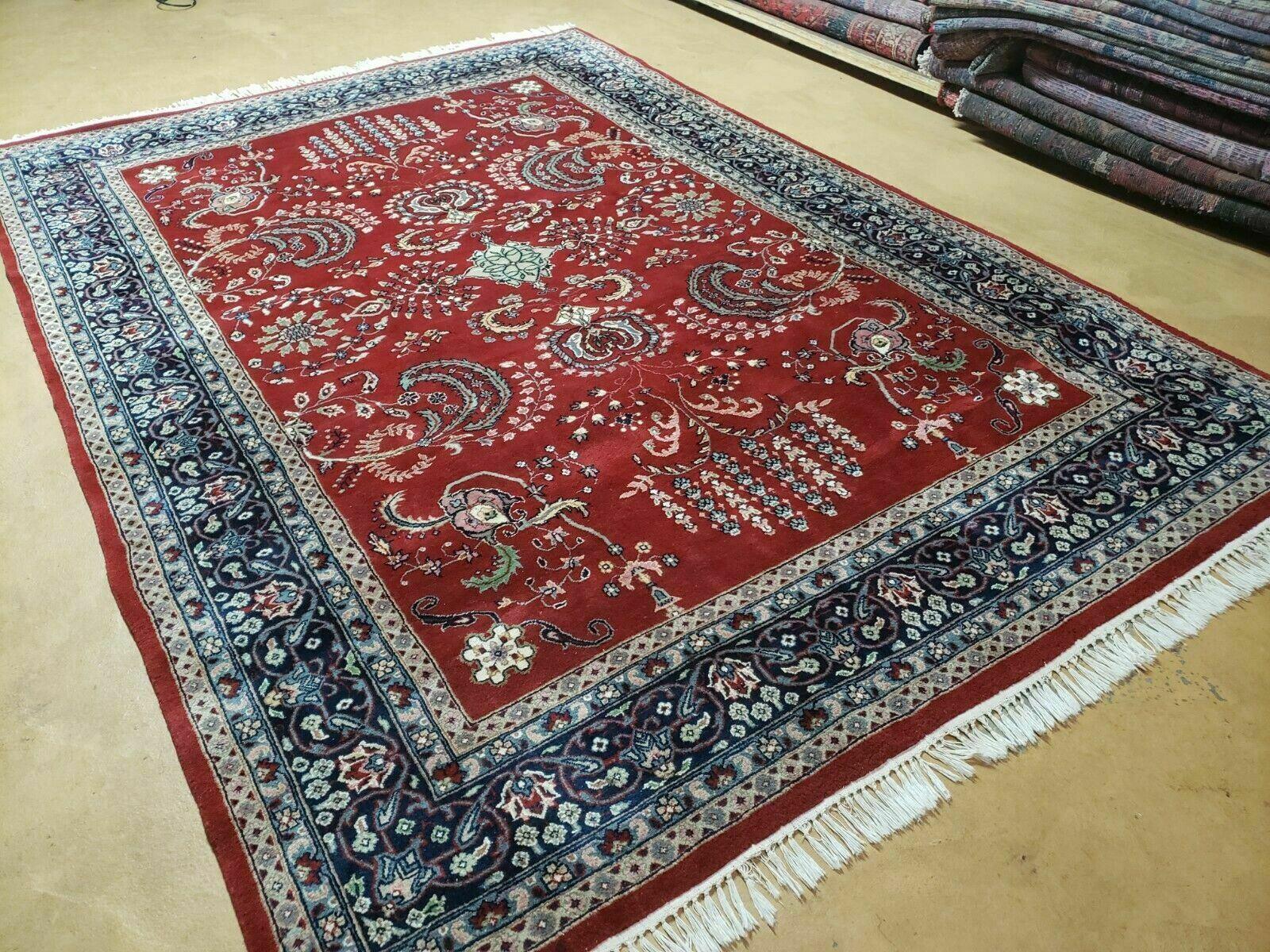 6' X 9' Vintage Handmade Indo Persian Wool Rug Veg Dyes Nice Red - Jewel Rugs