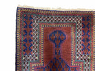 3x5 New Vintage Handmade Wool Rug Tribal Turkoman Balouch Prayer Rug Red Blue - Jewel Rugs