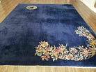 8' X 10' Handmade Art Deco Chinese Wool Rug Nichols Fete Carpet Blue - Jewel Rugs