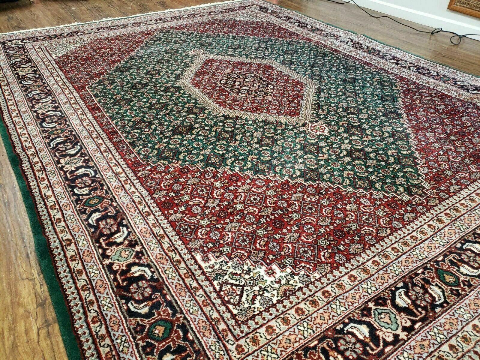 8' X 10' Vintage Handmade India Wool Rug Hand Knotted Carpet Herati Pattern - Jewel Rugs