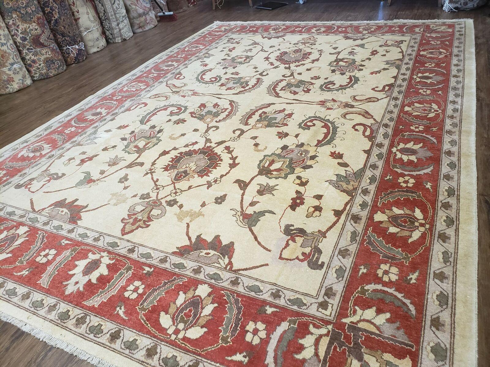 9' X 12' One-Of-A-Kind William Pak Peshawar Hand-knotted Wool Rug Nice