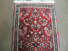 2' 1" X 4' Handmade Vintage Red Indian Wool Rug Organic Dues Red Nice # 21 - Jewel Rugs