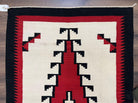 Antique Navajo Rug 4x6, Wool Handwoven Flatweave Collectible Navajo Territory Blanket, Tribal Carpet, Diamond Medallion, Ivory Red Black - Jewel Rugs