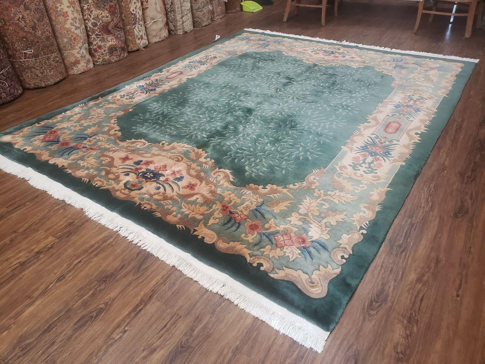 8' X 10' Antique Handmade Art Deco Nichols Peking Chinese Rug Carpet Teal Nice - Jewel Rugs